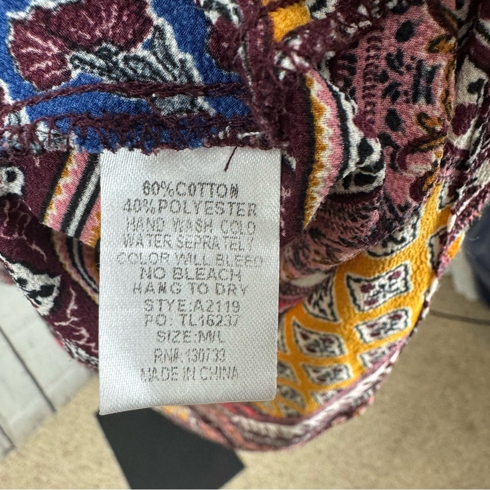 Umgee Boho Multicolored Open Front Kimono Size Me… - image 7